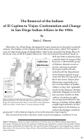 Cover page: The Removal of the Indians of El Capitan to Viejas: Confrontation and Change in San Diego Indian Affairs in the 1930s