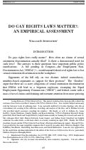 Cover page: Do Gay Rights Laws Matter?: An Empirical Assessment