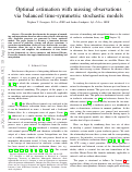 Cover page: Optimal Estimation With Missing Observations via Balanced Time-Symmetric Stochastic Models