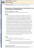 Cover page: Energy response calibration of photon-counting detectors using x-ray fluorescence: a feasibility study