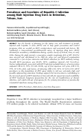 Cover page: Prevalence and Correlates of Hepatitis C Infection among Male Injection Drug Users in Detention, Tehran, Iran