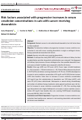 Cover page: Risk factors associated with progressive increases in serum creatinine concentrations in cats with cancer receiving doxorubicin.