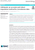 Cover page: mbImpute: an accurate and robust imputation method for microbiome data