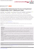 Cover page: Antimicrobial Administration Practices in Hospitalized Periparturient Goats: A Multicenter Study.