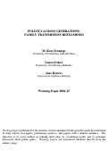 Cover page: Politics Across Generations: Family Transmission Reexamined