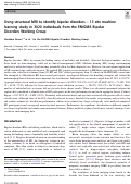 Cover page: Using structural MRI to identify bipolar disorders – 13 site machine learning study in 3020 individuals from the ENIGMA Bipolar Disorders Working Group