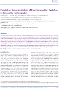 Cover page: Population Genomic Analysis of Base Composition Evolution in Drosophila melanogaster
