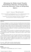 Cover page: Obtaining the Bidirectional Transfer Distribution Function of Isotropically Scattering 
Materials Using an Integrating Sphere