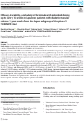 Cover page: Efficacy, durability, and safety of faricimab with extended dosing up to every 16 weeks in Japanese patients with diabetic macular edema: 1-year results from the Japan subgroup of the phase 3 YOSEMITE trial