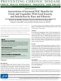 Cover page: Associations of Increased WIC Benefits for Fruits and Vegetables With Food Security and Satisfaction by Race and Ethnicity.