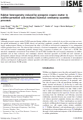 Cover page: Habitat heterogeneity induced by pyrogenic organic matter in wildfire-perturbed soils mediates bacterial community assembly processes