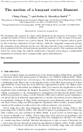 Cover page: The motion of a buoyant vortex filament