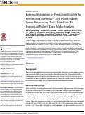 Cover page: External Validation of Prediction Models for Pneumonia in Primary Care Patients with Lower Respiratory Tract Infection: An Individual Patient Data Meta-Analysis