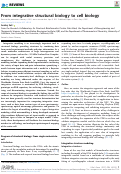 Cover page: From integrative structural biology to cell biology