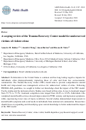 Cover page: A scoping review of the Trauma Recovery Center model for underserved victims of violent crime.