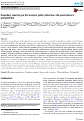 Cover page: Boundary spanning at the science–policy interface: the practitioners’ perspectives