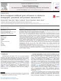 Cover page: Risk of malignant childhood germ cell tumors in relation to demographic, gestational, and perinatal characteristics