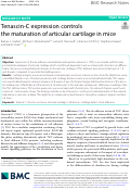 Cover page: Tenascin-C expression controls the maturation of articular cartilage in mice.