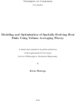 Cover page: Modeling and Optimization of Spatially Evolving Heat Sinks Using Volume Averaging Theory