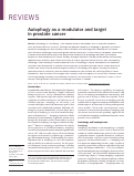 Cover page: Autophagy as a modulator and target in prostate cancer