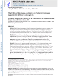 Cover page: The Utility of Discharge Antibiotics in Pediatric Perforated Appendicitis Without Leukocytosis