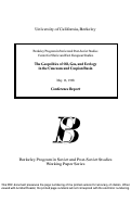 Cover page: The Geopolitics of Oil, Gas, and Ecology in the Caucasus and Caspian Sea Basin. 1998 Caucasus Conference Report.