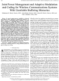 Cover page: Joint Power Management and Adaptive Modulation and Coding for Wireless Communications Systems with Unreliable Buffering Memories