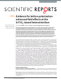 Cover page: Evidence for lattice-polarization-enhanced field effects at the SrTiO3-based heterointerface.