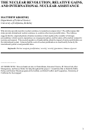 Cover page: The Nuclear Revolution, Relative Gains, and International Nuclear Assistance