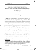 Cover page: A model of strategic preemption: Why do Post-communists hurt themselves?