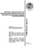 Cover page: Regional climate effects of irrigation and urbanization in the western united states: a 
model intercomparison