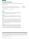 Cover page: Laryngeal Dystonia: Multidisciplinary Update on Terminology, Pathophysiology, and Research Priorities.