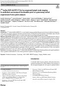 Cover page: [68&nbsp;Ga]Ga-FAPI-46 PET/CT for locoregional lymph node staging in urothelial carcinoma of the bladder prior to cystectomy: initial experiences from a pilot analysis.