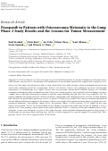 Cover page: Pazopanib in Patients with Osteosarcoma Metastatic to the Lung: Phase 2 Study Results and the Lessons for Tumor Measurement