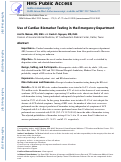 Cover page: Use of Cardiac Biomarker Testing in the Emergency Department