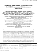 Cover page: Reciprocal white matter alterations due to 16p11.2 chromosomal deletions versus duplications