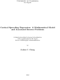 Cover page: Cortical Spreading Depression: A Mathematical Model and Associated Inverse Problems