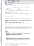 Cover page: Emergency Department Care Transitions for Patients With Cognitive Impairment: A Scoping Review