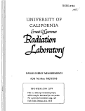 Cover page: RANGE-ENERGY MEASUREMENTS FOR 742-Mev PROTONS