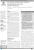 Cover page: Characteristics and determinants of high-risk unscheduled return visits to the emergency department