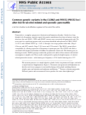 Cover page: Common genetic variants in the CLDN2 and PRSS1-PRSS2 loci alter risk for alcohol-related and sporadic pancreatitis