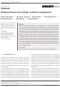 Cover page: Biological lessons for strategic resistance management.