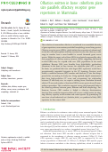 Cover page: Olfaction written in bone: cribriform plate size parallels olfactory receptor gene repertoires in Mammalia