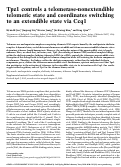 Cover page: Tpz1 controls a telomerase-nonextendible telomeric state and coordinates switching to an extendible state via Ccq1