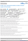 Cover page: Family, nurse, and physician beliefs on family‐centered rounds: A 21‐site study