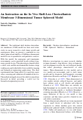 Cover page: An Instruction on the In Vivo Shell-Less Chorioallantoic Membrane 3-Dimensional Tumor Spheroid Model