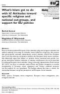 Cover page: What’s Islam got to do with it? Attitudes toward specific religious and national out-groups, and support for EU policies