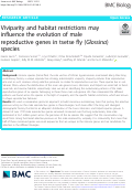 Cover page: Viviparity and habitat restrictions may influence the evolution of male reproductive genes in tsetse fly (Glossina) species