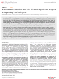 Cover page: Randomized controlled trial of a 12-week digital care program in improving low back pain