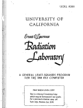 Cover page: A GENERAL LEAST-SQUARES PROGRAM FOR THE IBM 65O COMPUTER